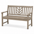 Gartenbank aus Holz in Taupe, 122 x 60 x 90 cm, für 2 Personen mit Armlehnen