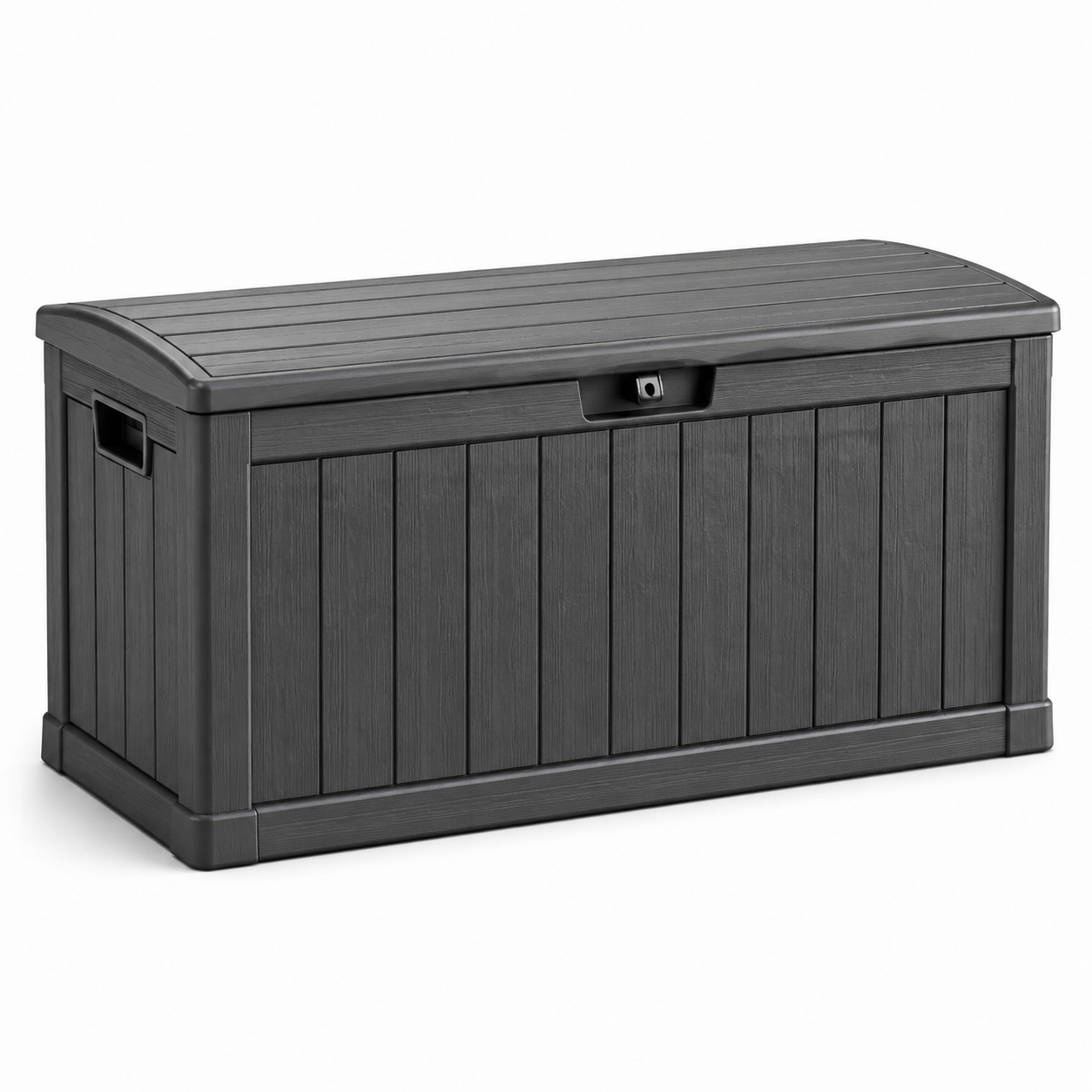 Garten-Aufbewahrungsbox aus Kunststoff, 120 x 55 x 60 cm, Anthrazit, abschließbar und wetterbeständig