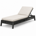 Moderne Gartenliege mit verstellbarer Rückenlehne, Beige/Schwarz, 200 x 75 x 95 cm