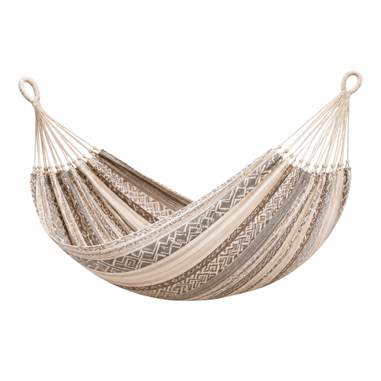 Hängematte im Boho-Stil, Beige/Braun/Grau, 300 x 150 x 1 cm, für Innen – HOMEBUILDERX